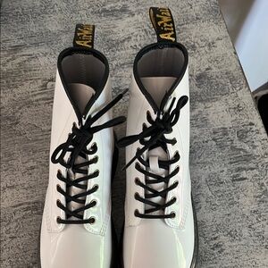 Dr. Martens White Leather Boots